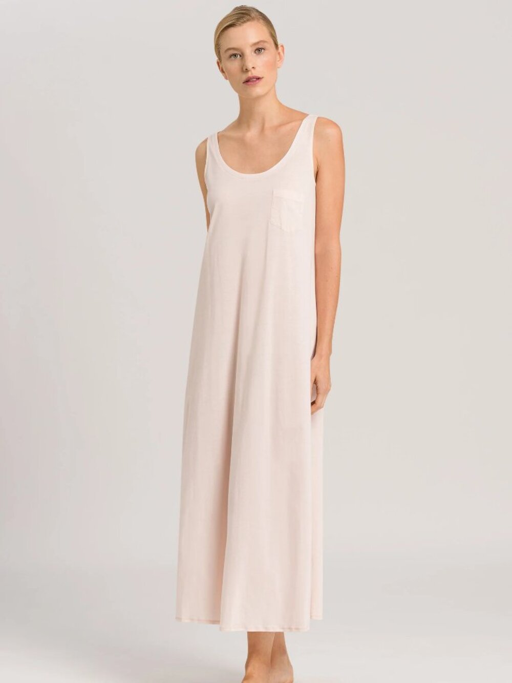 Hanro Tank Nightgown Pima Cotton Deluxe Luxury Sleep Dress Pink Small